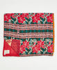  Artisan-made king kantha quilt in a bold floral design made from upcycled saris
