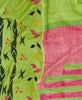 King kantha quilt with reversible a green abstract pattern
