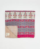  Artisan-made queen kantha quilt in a marron paisley design made from upcycled saris
