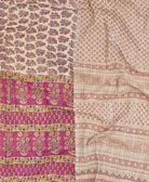 Queen kantha quilt with reversible a maroon paisley pattern
