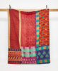 Twin kantha quilt in a colorful traditional  pattern handmade in India
