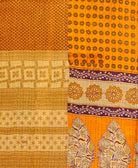 Twin kantha quilt with reversible bold geometric pattern