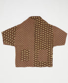 one-of-a-kind cocoon chocolate brown quilted jacket made from upcycled vintage cotton saris