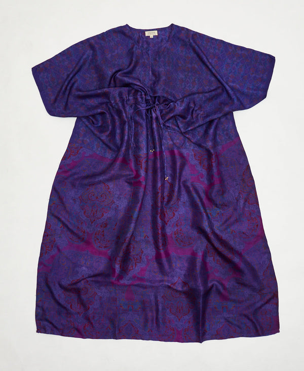 purple traditional  Vintage Silk Kaftan Dress made by artisans