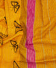 Kantha quilt throw featuring light blue traditional kantha hand stitching