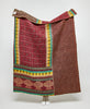 Artisan made maroon traditional kantha quilt throw