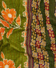 Kantha quilt throw featuring yellow traditional kantha hand stitching