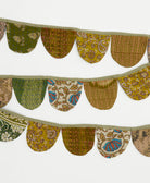 reusable party decor fabric garland made from sage green floral upcycled saris