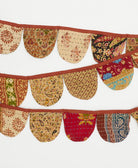 reusable party decor fabric garland made from tan & black paisley upcycled saris