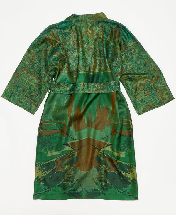 Artisan-made one-of-a-kind geometric vintage silk robe