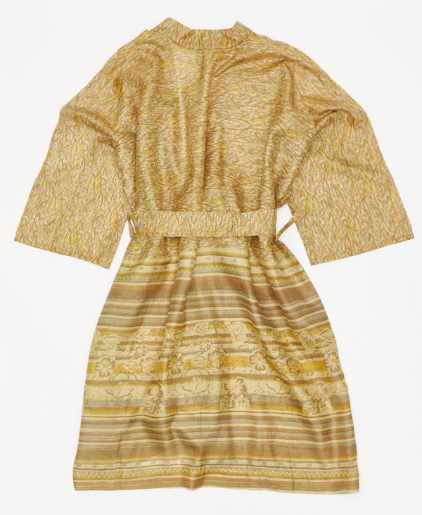 Artisan-made one-of-a-kind geometric striped vintage silk robe