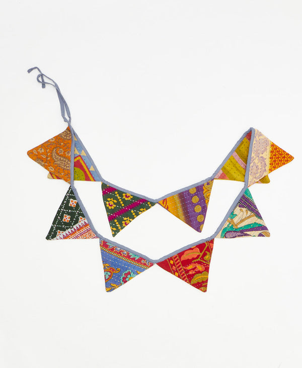 upcycled fabric garland with bold colorful abstract pattern by Anchal
