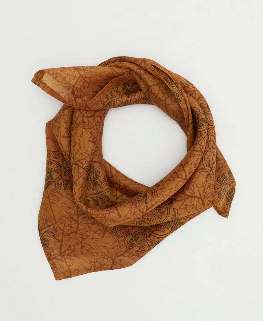 One of a kind silk bandana created using upcycled vintage saris