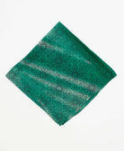 ethically made silk bandana in teal and black geometric print made in India