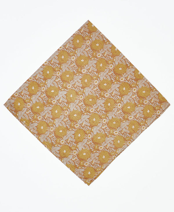 vintage silk scarf featuring an abstract floral pattern created using sustainably sourced saris
