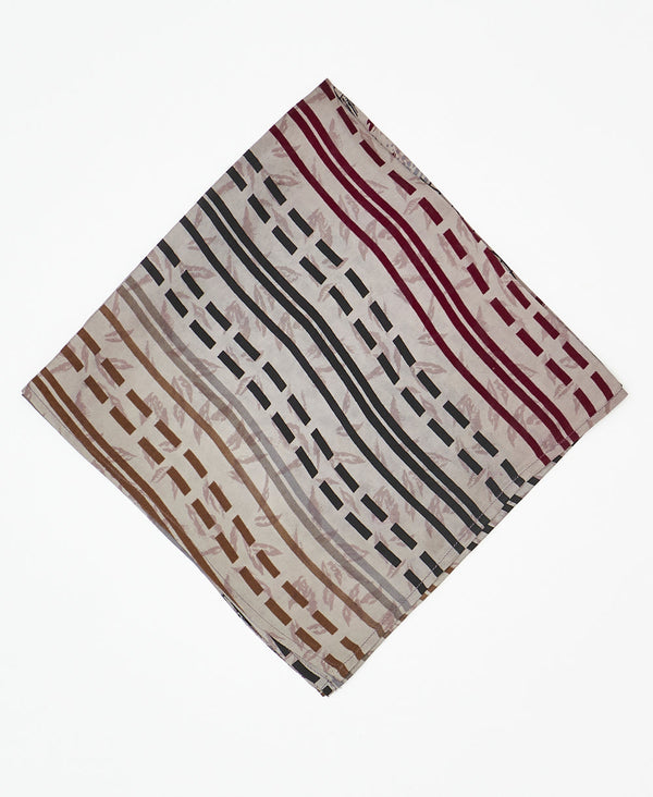 vintage silk scarf featuring a modern line pattern created using sustainably sourced saris