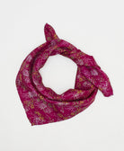 vintage magenta floral silk scarf handmade by women artisans using upcycled saris