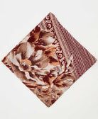 vintage burgundy floral silk scarf featuring [pattern] created using sustainably sourced saris