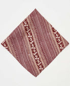 vintage silk scarf featuring a burgundy paisley pattern created using sustainably sourced saris