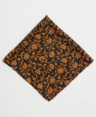 vintage silk scarf featuring black & orange floral created using sustainably sourced saris