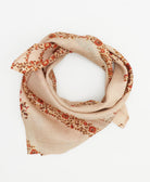 ivory & orange vintage silk scarf handmade from upcycled saris in India by women artisans
