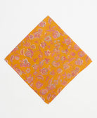 vintage silk scarf featuring a tangerine orange & pink floral created using sustainably sourced saris