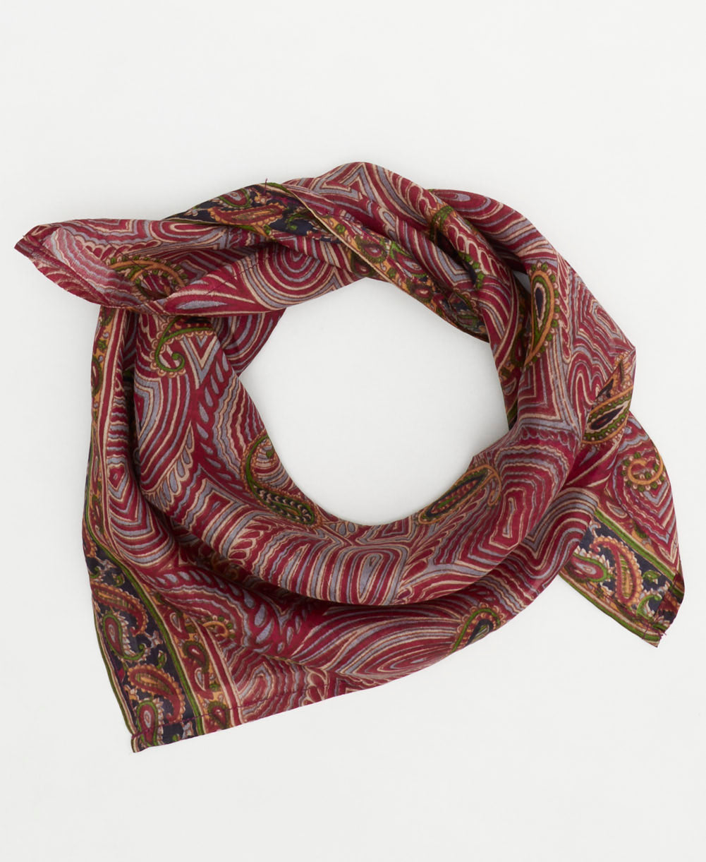 vintage silk scarf handmade from upcycled saris in India by women artisans
