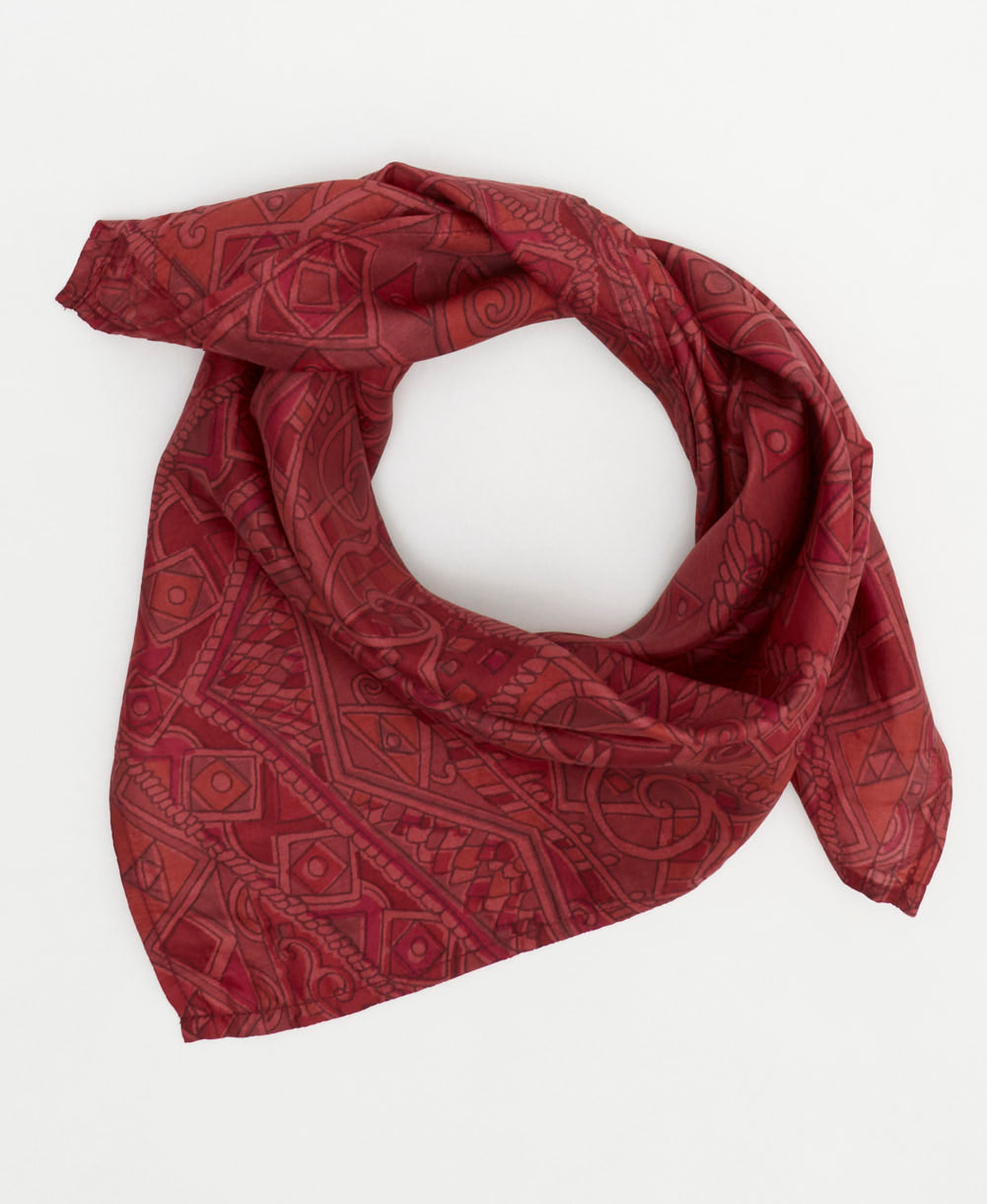vintage silk scarf handmade from upcycled saris in India by women artisans