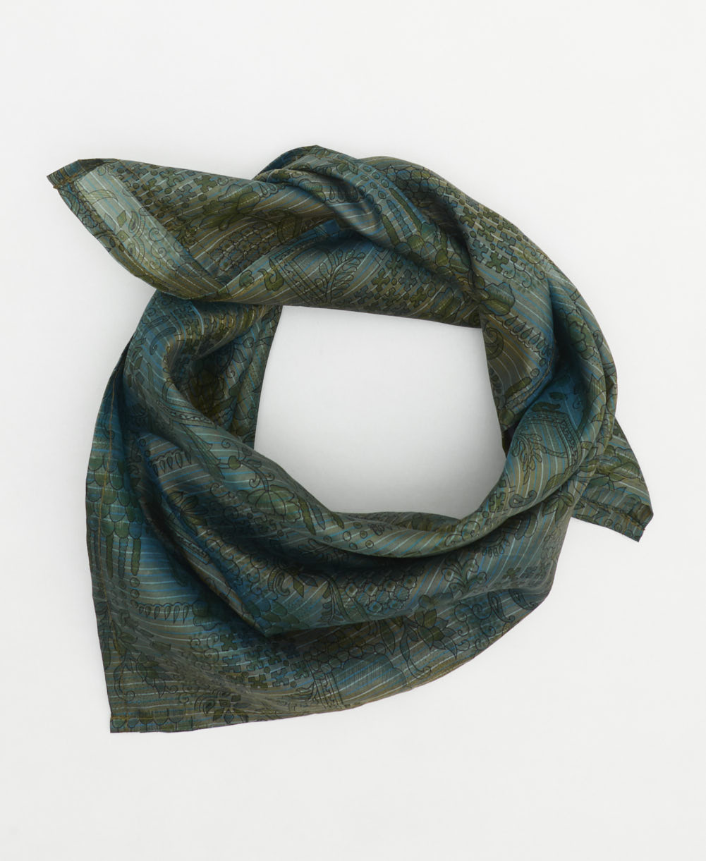 vintage silk scarf handmade from upcycled saris in India by women artisans