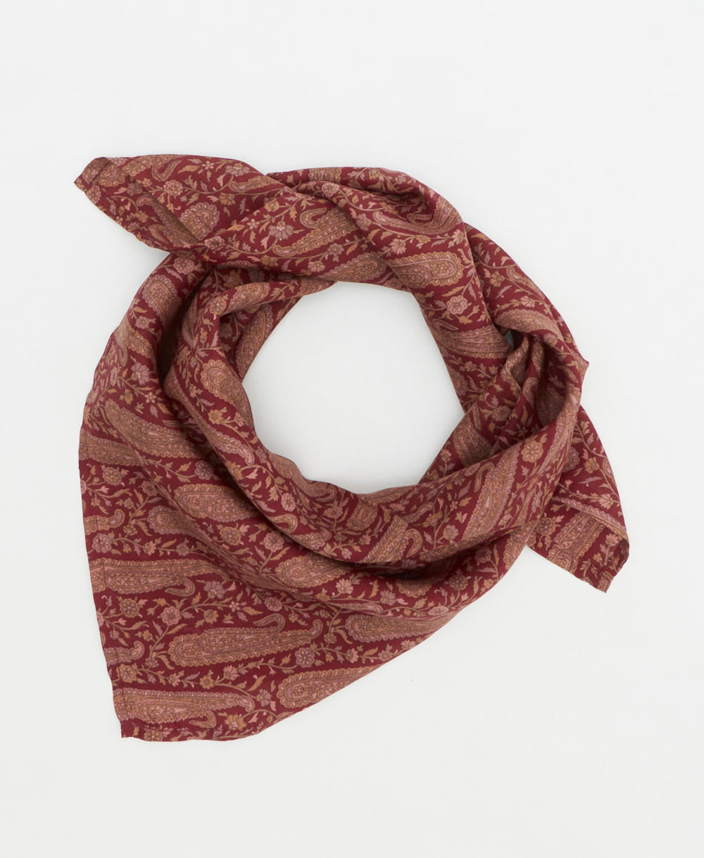 vintage silk scarf handmade from upcycled saris in India by women artisans
