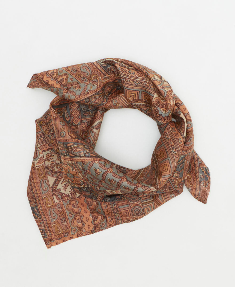 vintage silk scarf handmade from upcycled saris in India by women artisans