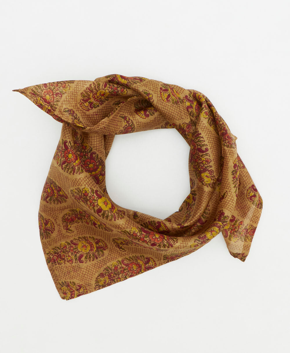 vintage silk scarf handmade from upcycled saris in India by women artisans