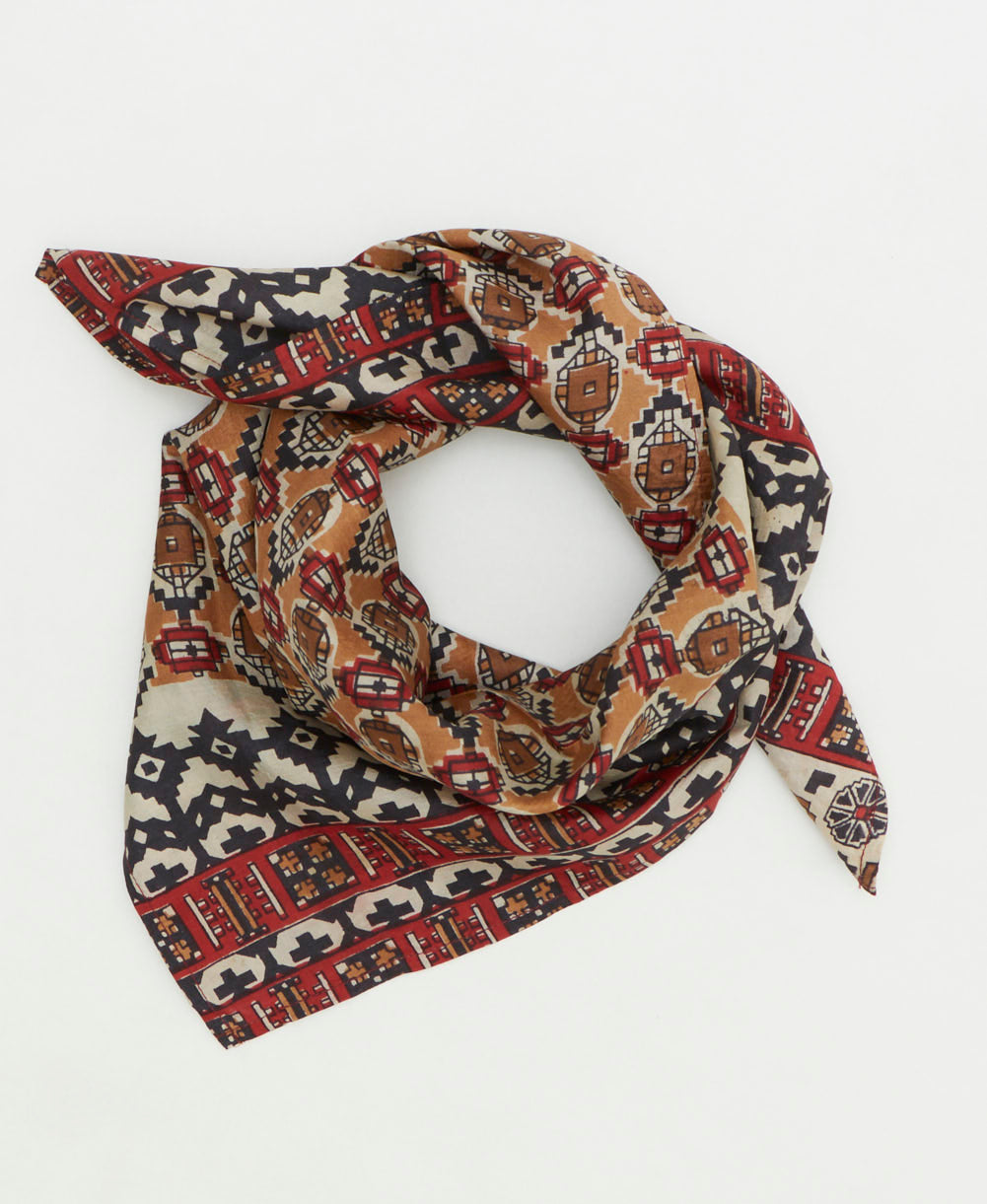 vintage silk scarf handmade from upcycled saris in India by women artisans