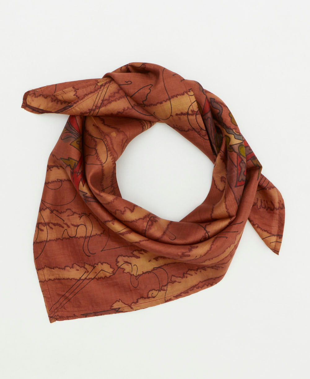 vintage silk scarf handmade from upcycled saris in India by women artisans