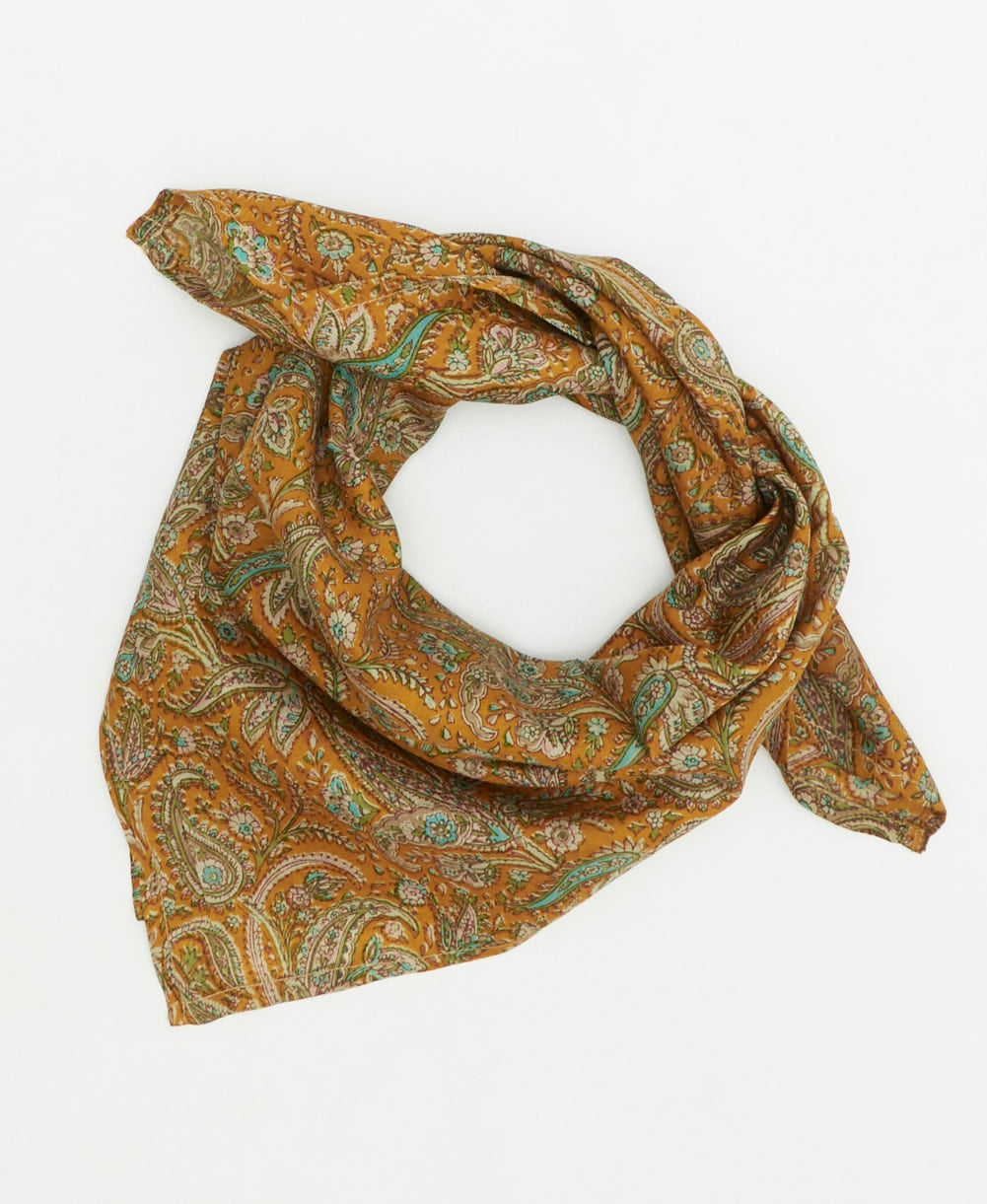 vintage silk scarf handmade from upcycled saris in India by women artisans