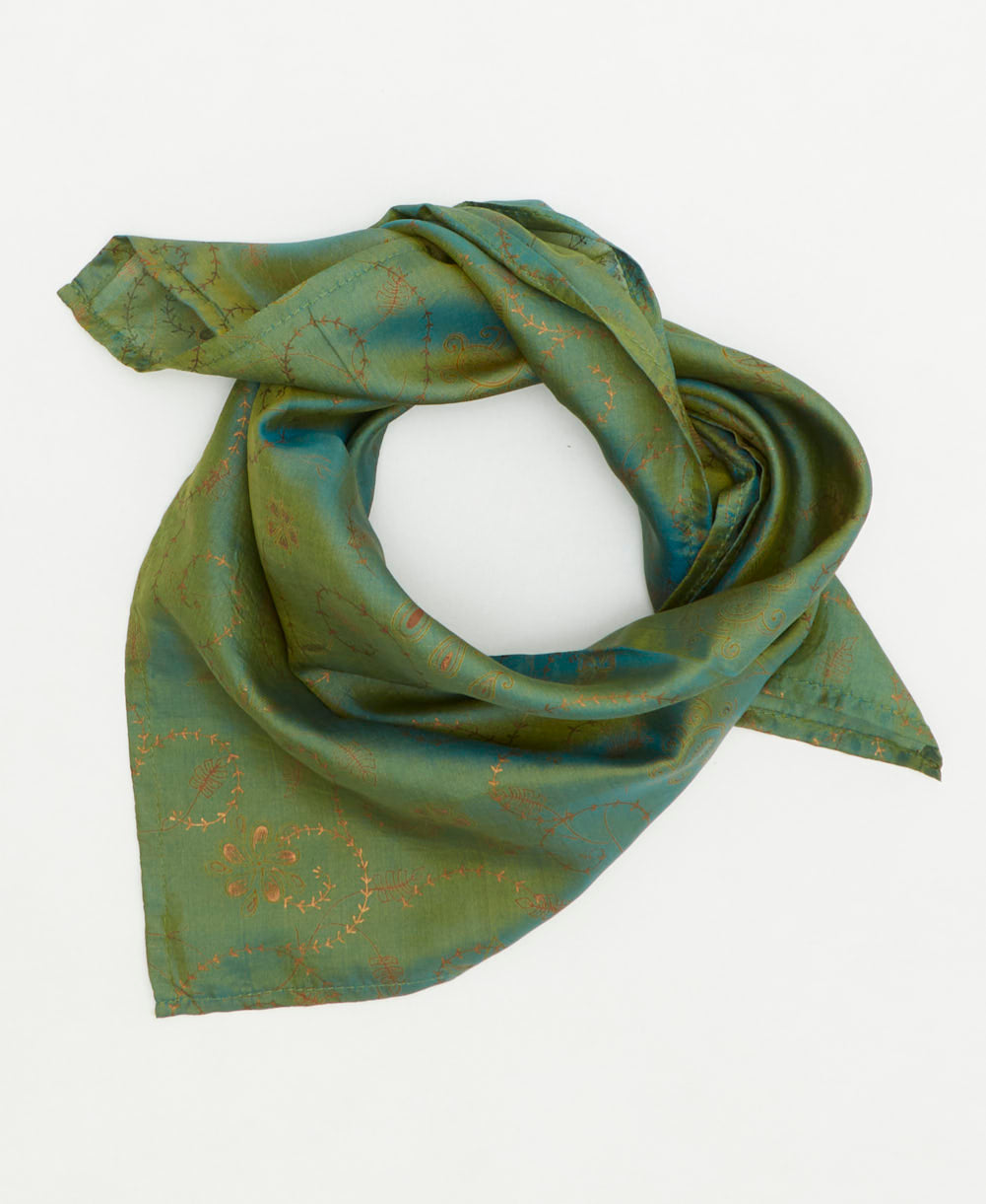 vintage silk scarf handmade from upcycled saris in India by women artisans
