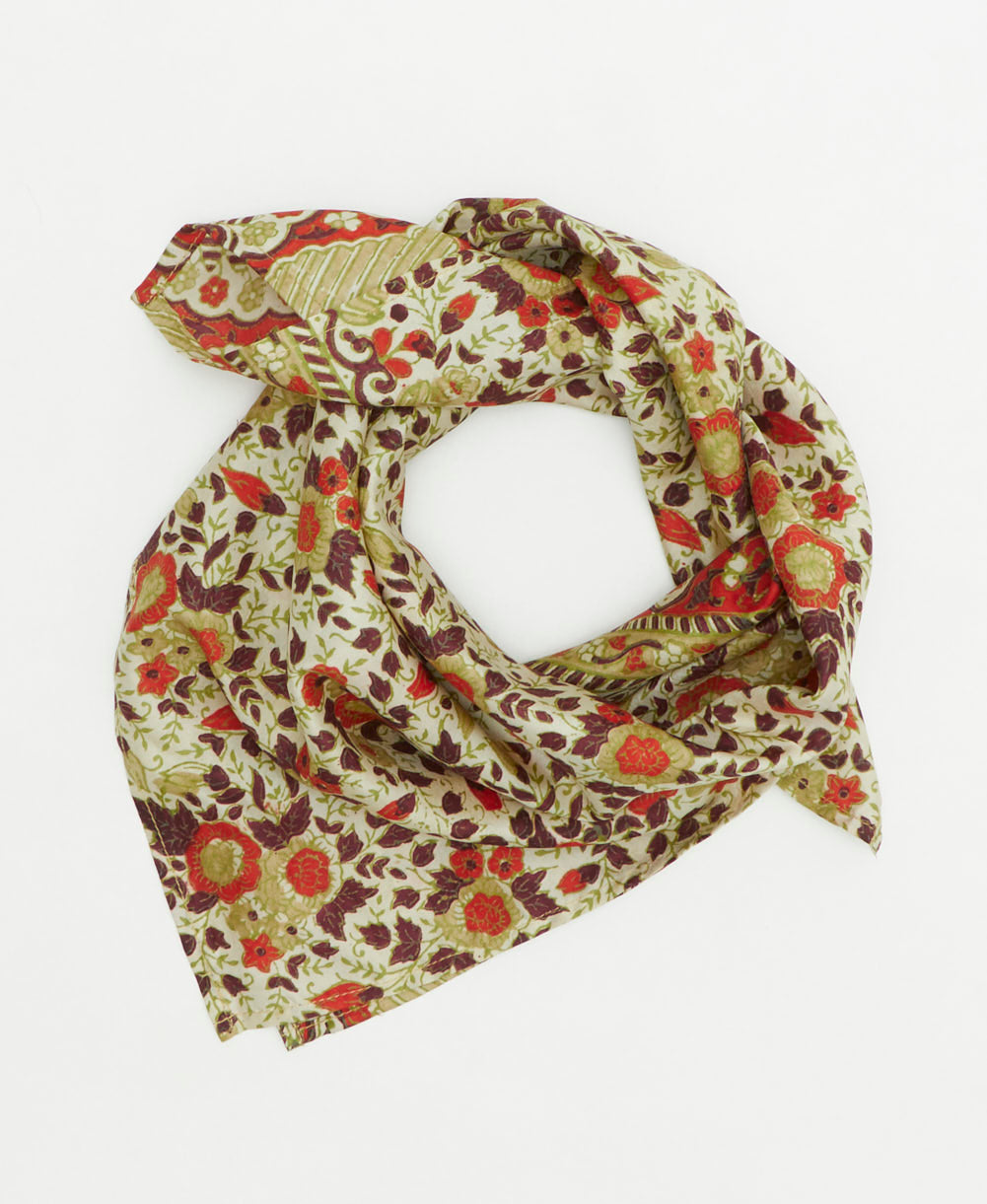 vintage silk scarf handmade from upcycled saris in India by women artisans
