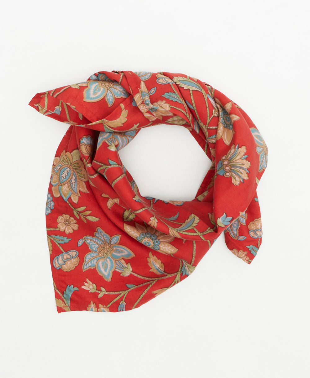 vintage silk scarf handmade from upcycled saris in India by women artisans