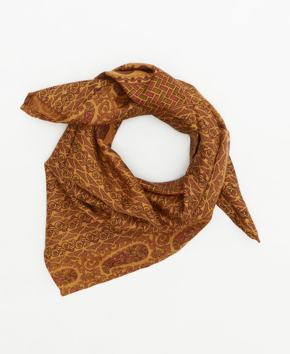 vintage silk scarf handmade from upcycled saris in India by women artisans