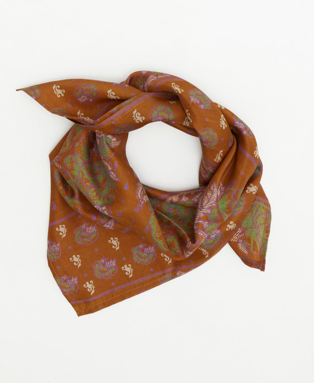 vintage silk scarf handmade from upcycled saris in India by women artisans