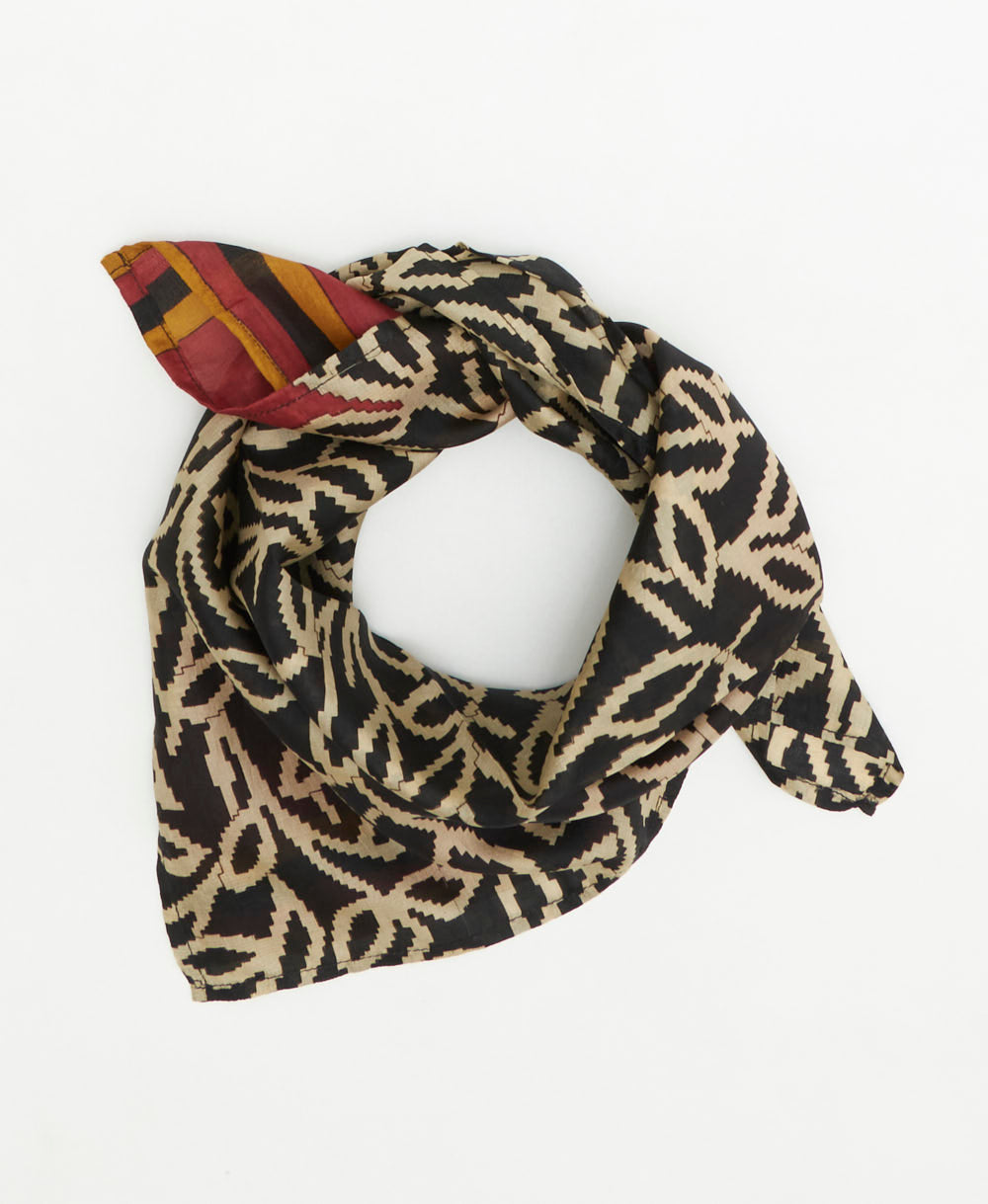 vintage silk scarf handmade from upcycled saris in India by women artisans