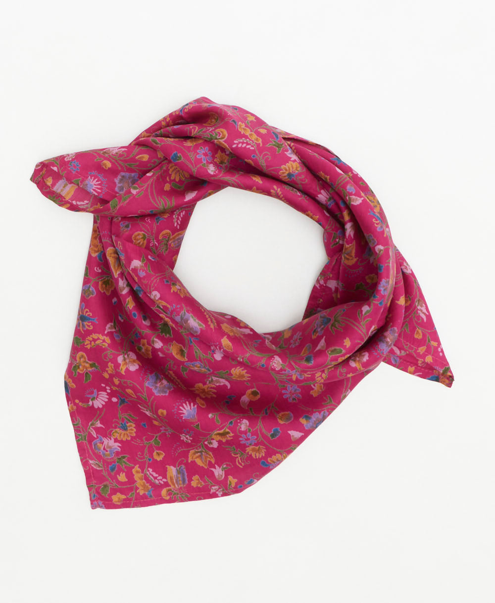 vintage silk scarf handmade from upcycled saris in India by women artisans