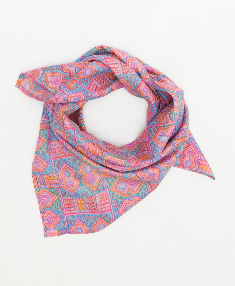 vintage silk scarf handmade from upcycled saris in India by women artisans