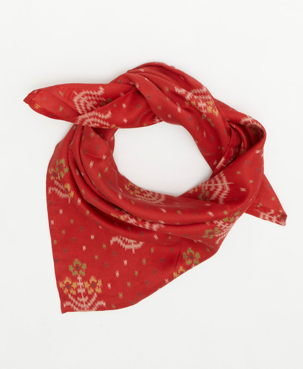 vintage silk scarf handmade from upcycled saris in India by women artisans