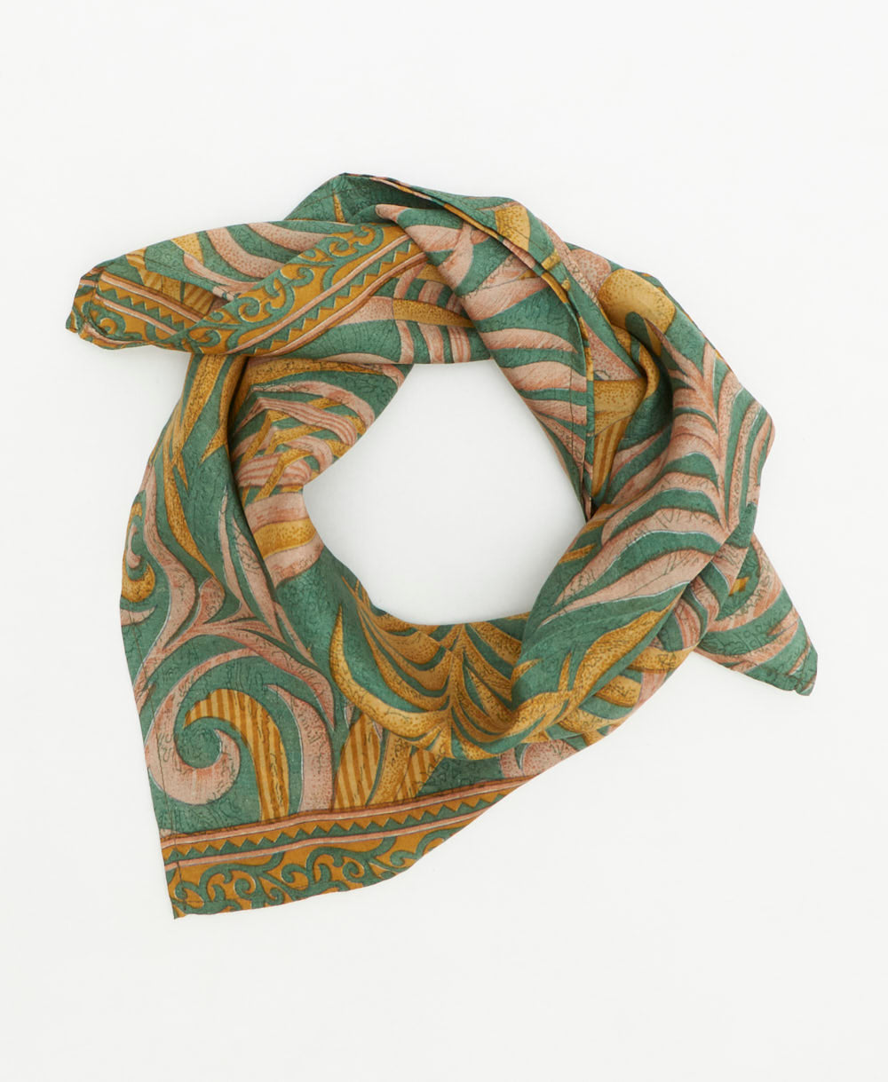 vintage silk scarf handmade from upcycled saris in India by women artisans