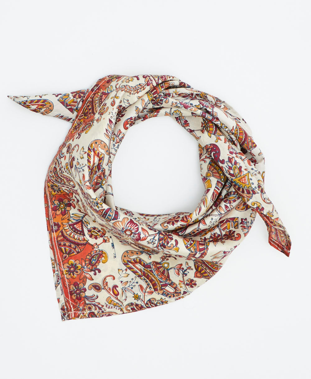 vintage silk scarf handmade from upcycled saris in India by women artisans