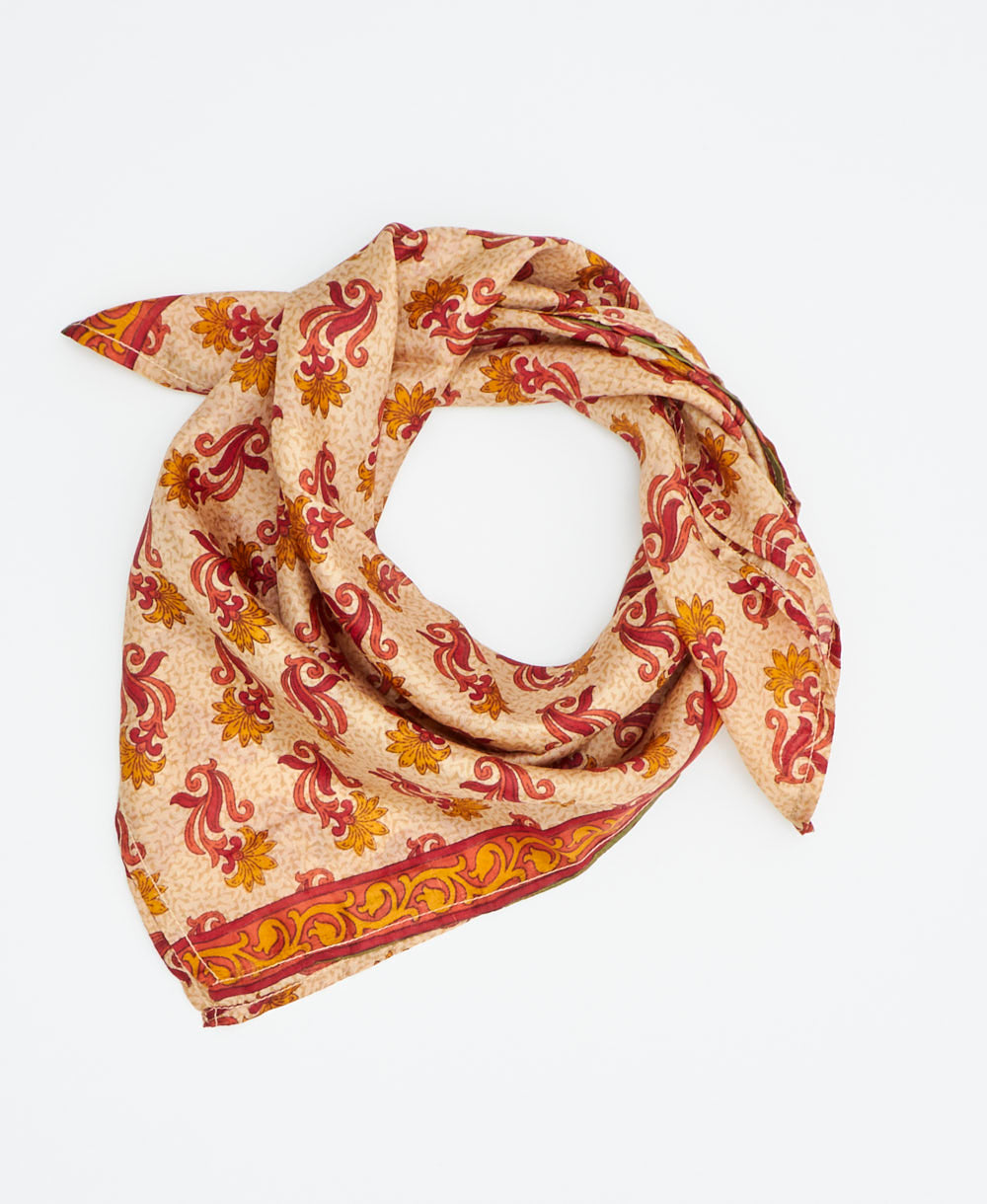 vintage silk scarf handmade from upcycled saris in India by women artisans