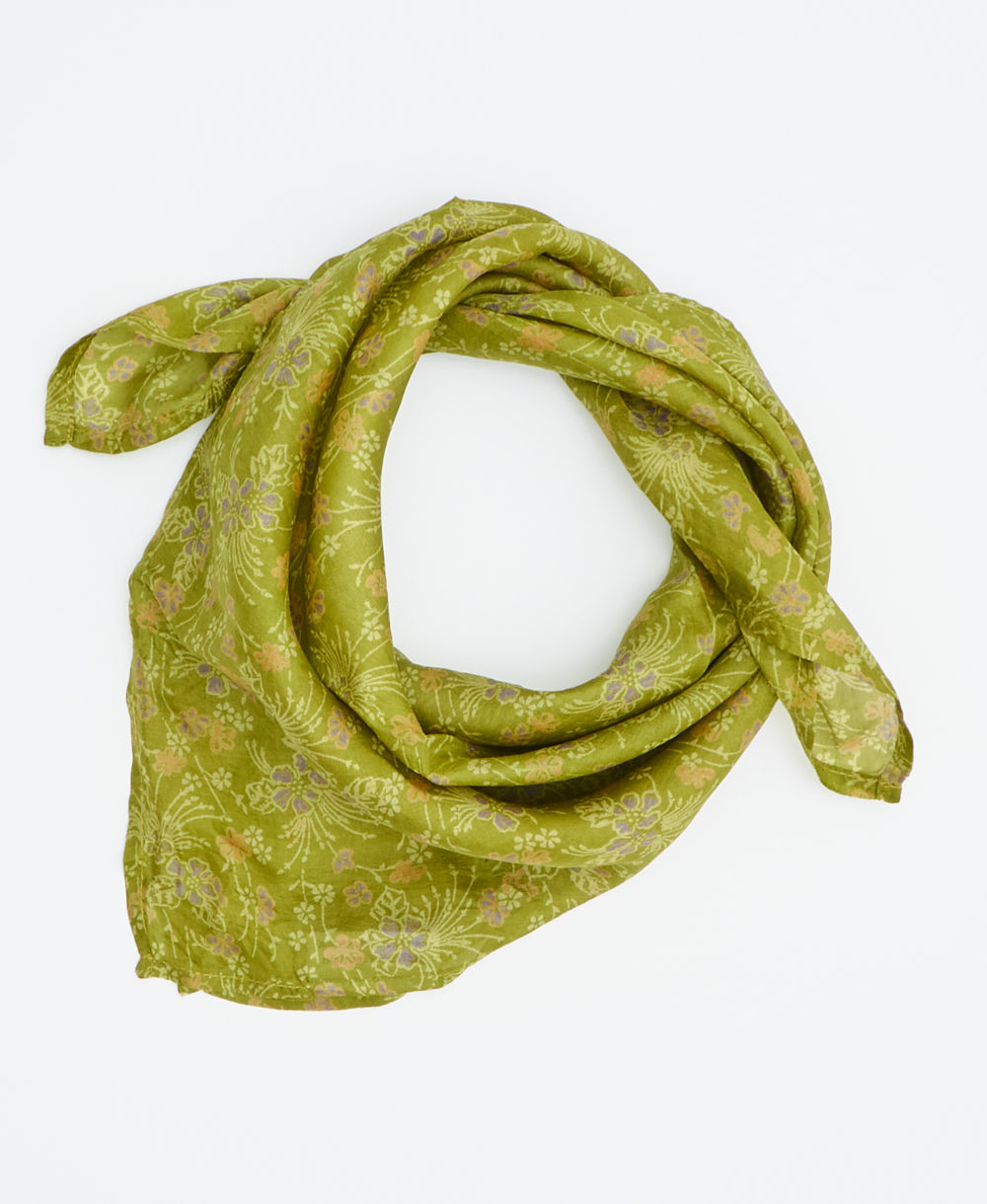 vintage silk scarf handmade from upcycled saris in India by women artisans