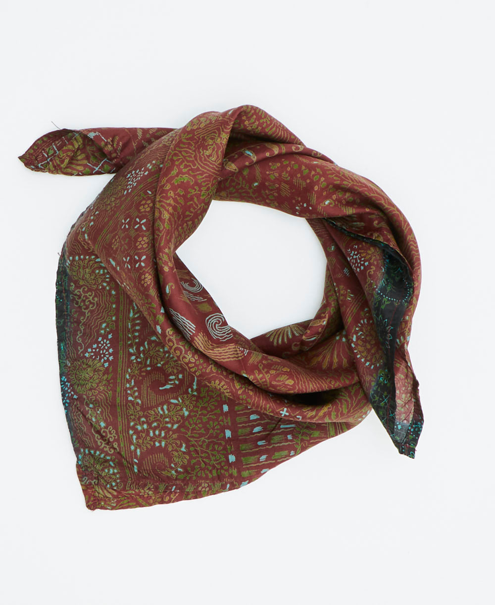 vintage silk scarf handmade from upcycled saris in India by women artisans