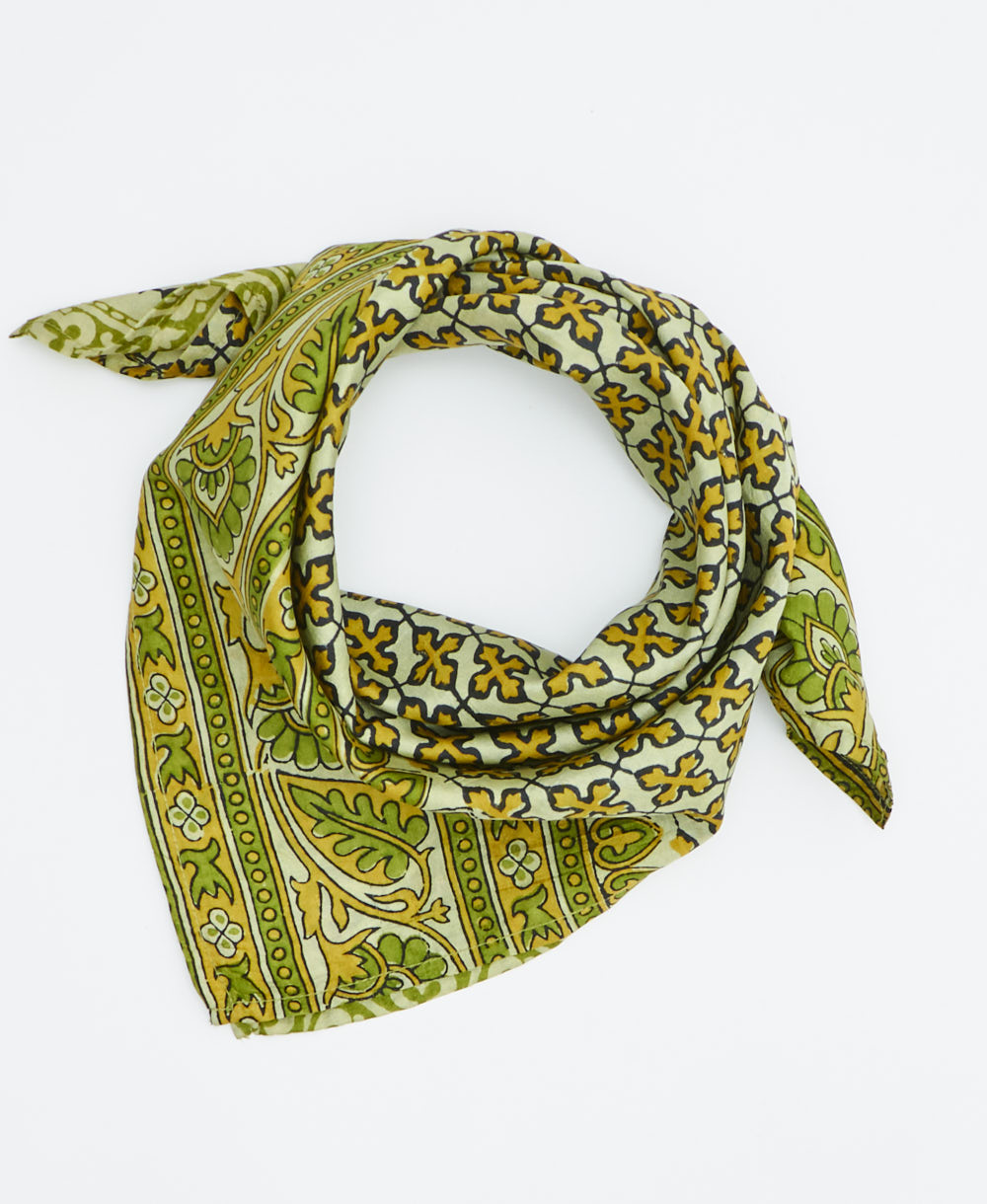 vintage silk scarf handmade from upcycled saris in India by women artisans